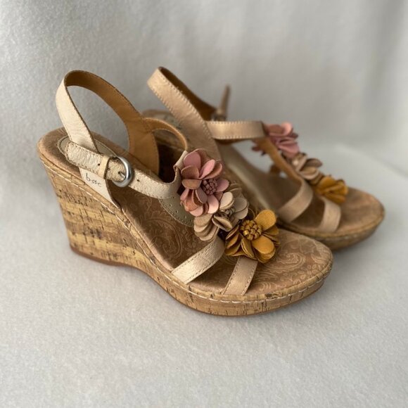 Born Concept Size 9M/W Cork Wedge Open Toe Sandals - Picture 2 of 16